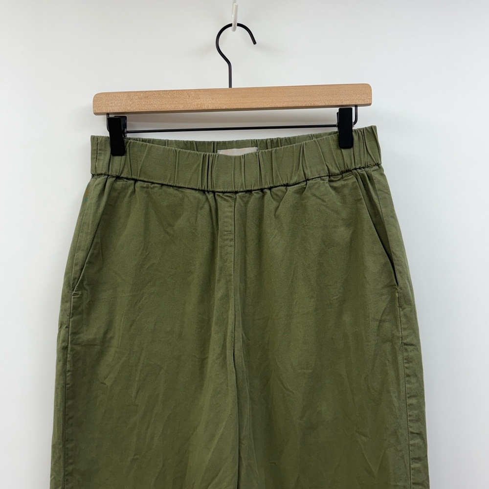 Everlane Olive Green High-Rise Wide-Leg Trousers - Picture 5 of 10